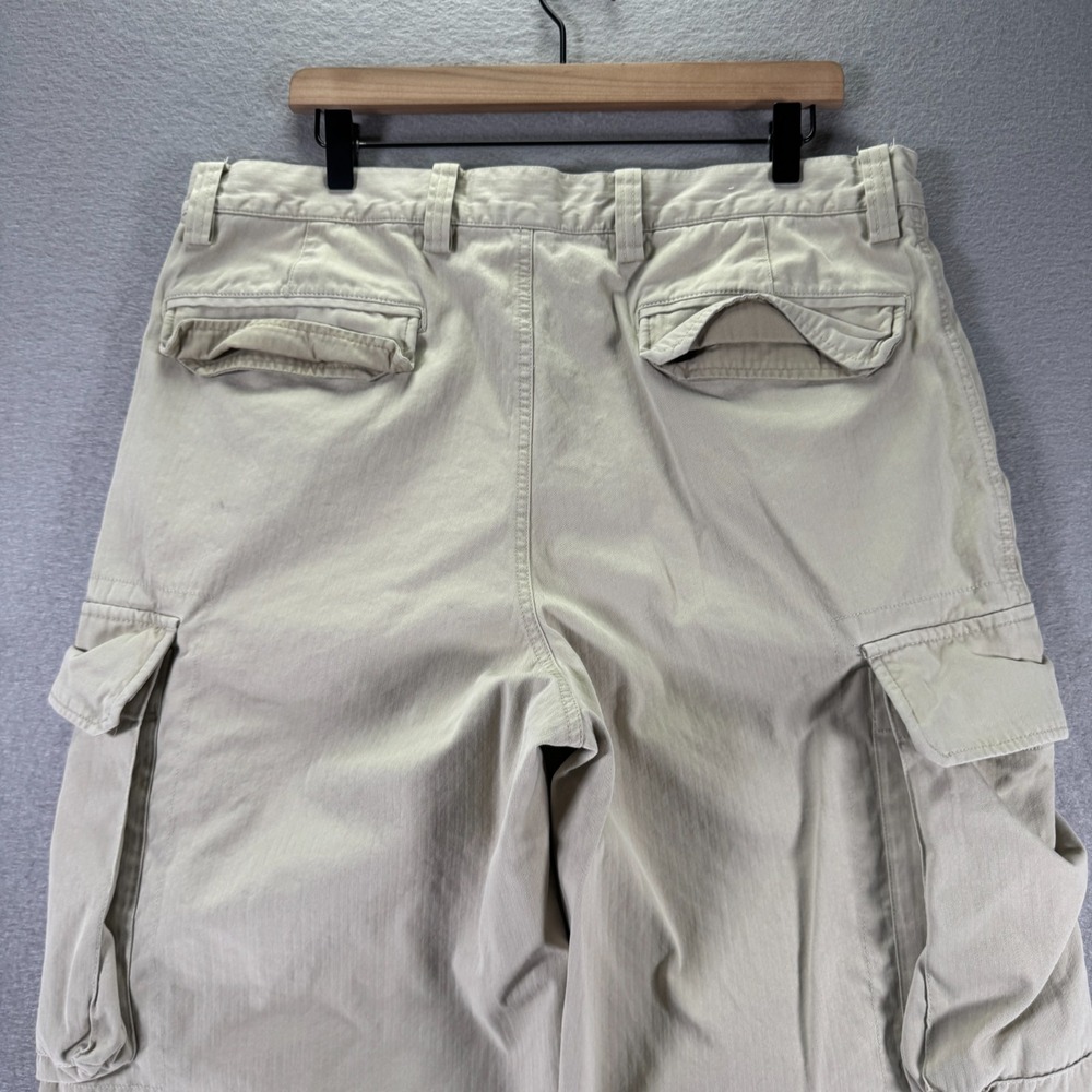 Vintage Gap Cargo Pants Men 36x30 Beige Straight Wide Leg Heavyweight Trendy 90s - Picture 10 of 15